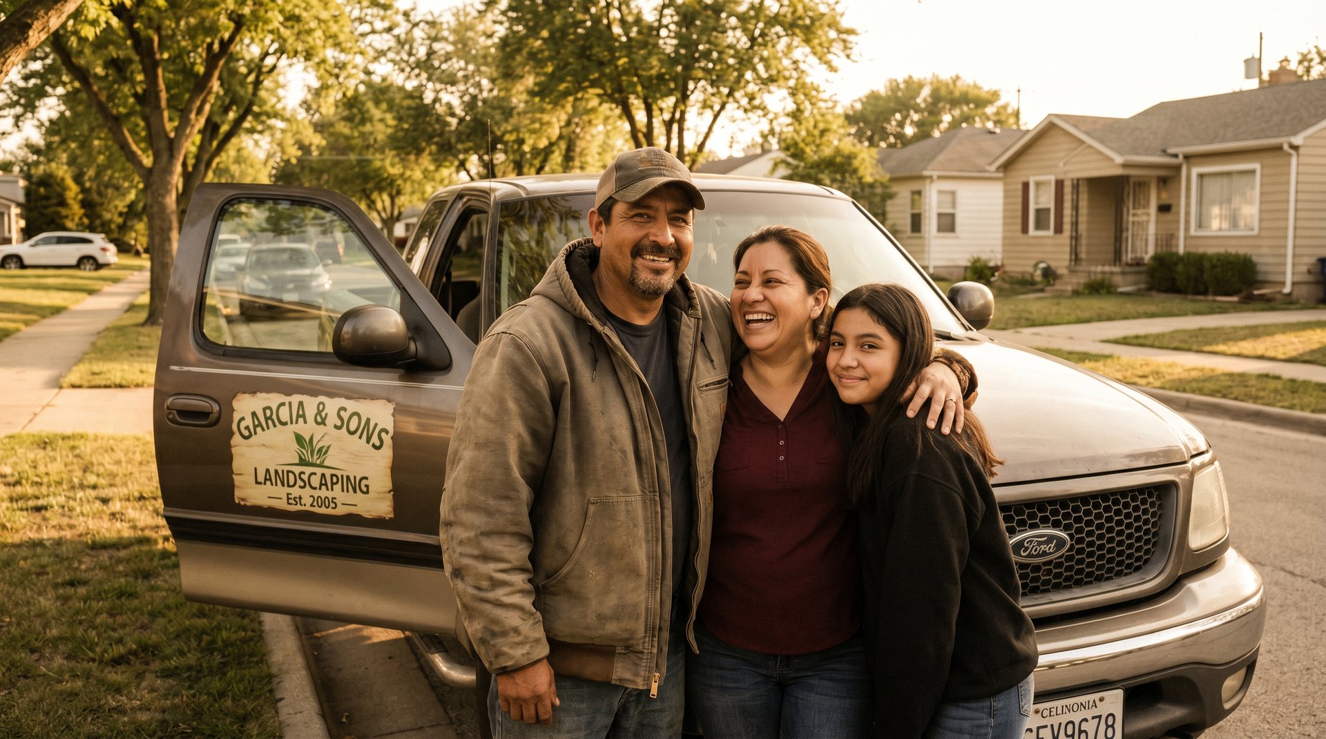 Small business owner family