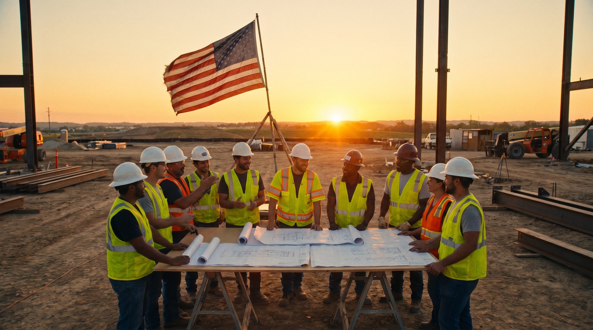 Team at job site